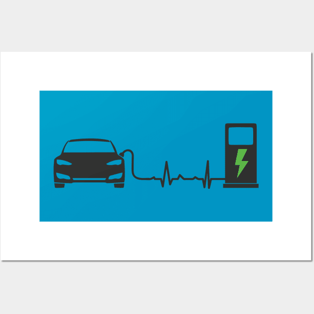 10 Things You Should Know About Electric Cars (Dark Front Light RearText) Wall Art by Fully Charged Tees